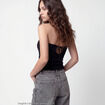 Bandeau ajust&eacute; sans manches dentelle noir ado