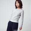 Pull col rond manches longues gris clair
