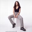Jean Lenny wide leg taille standard denim gris