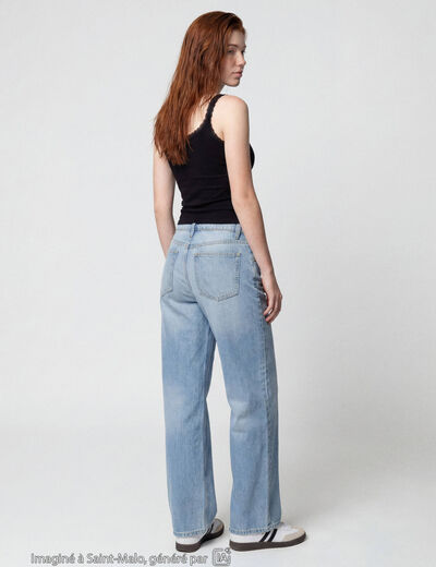 Jean Lenny wide leg standard denim triple stone
