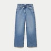 Jean Lenny wide leg taille crois&eacute;e denim double stone
