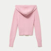 Gilet &agrave; capuche manches longues rose