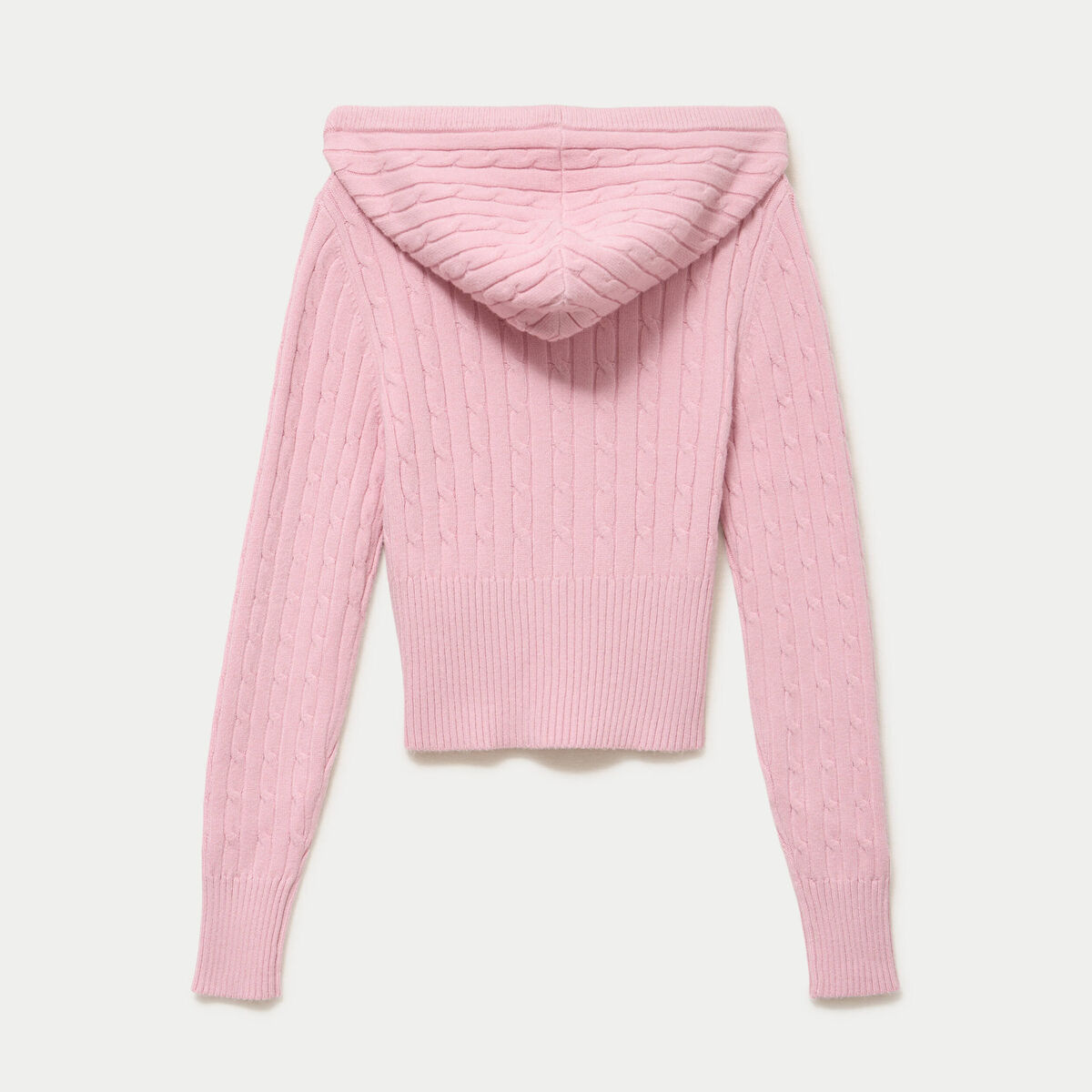 Gilet &agrave; capuche manches longues rose