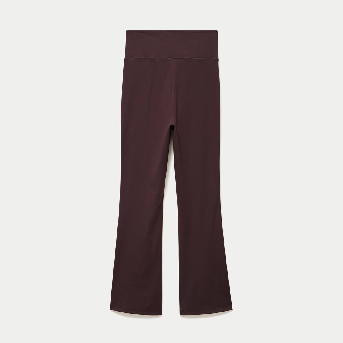 Leggings bootcut taille haute stretch marron fonc&eacute;