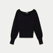 Pull oversize col bardot manches longues noir