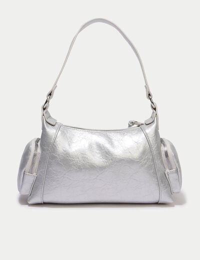 Sac &agrave; main gris argent