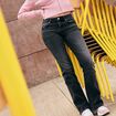 Jean bootcut taille basse denim noir ado