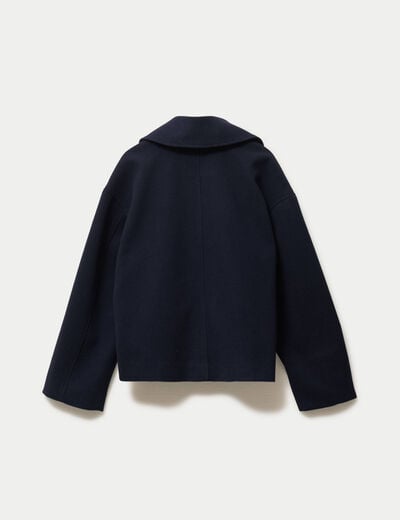 Caban droit bleu marine