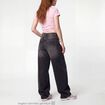 Jean loose taille basse denim noir ado