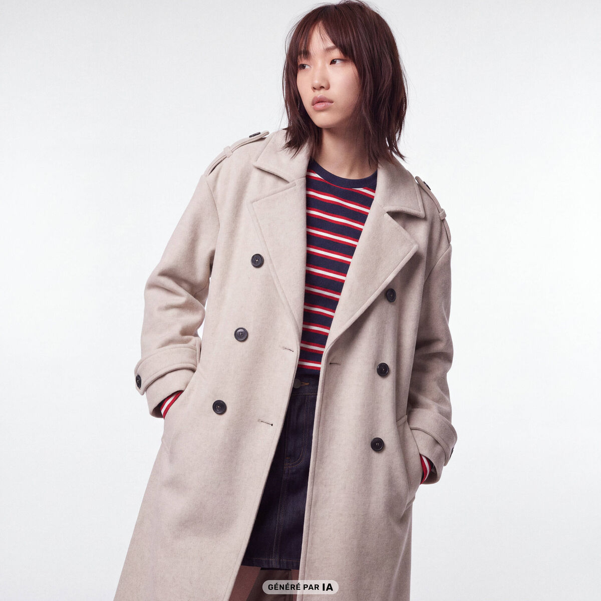 Manteau manches longues taupe