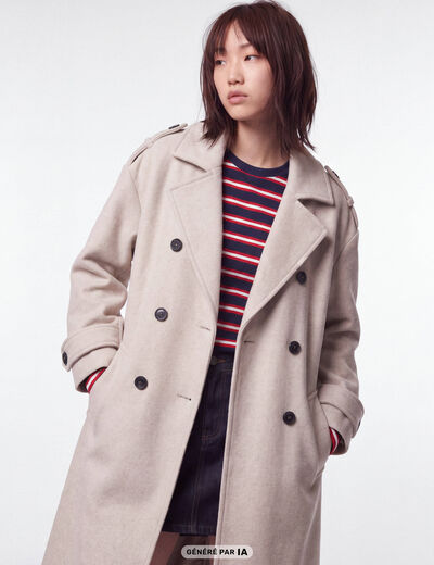Manteau manches longues taupe