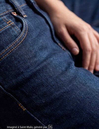 Jean Tom regular taille basse denim brut