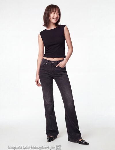 Jean Zoe bootcut taille basse denim noir