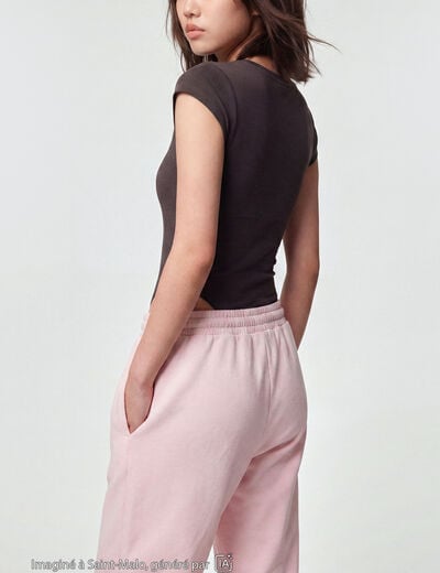 Jogging bas resserr&eacute; taille standard rose clair
