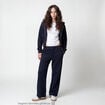Jogging large en maille bleu marine