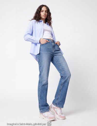 Jean Sam regular taille standard denim double stone