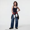 Jean loose taille basse denim brut ado