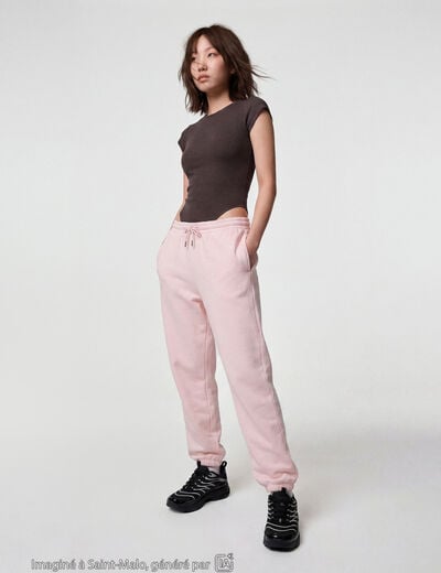 Jogging bas resserr&eacute; taille standard rose clair