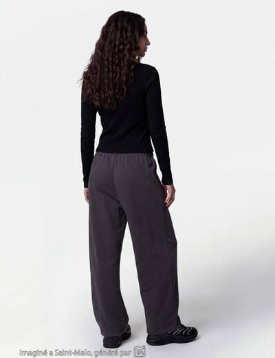 Jogging coupe ample taille standard gris ado