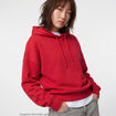 Sweat oversize &agrave; capuche manches longues rouge
