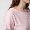 Sweat oversize cropped col bateau rose clair
