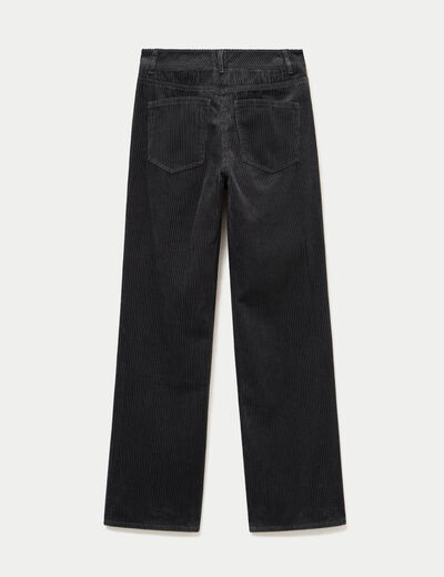 Pantalon bootcut en velours gris
