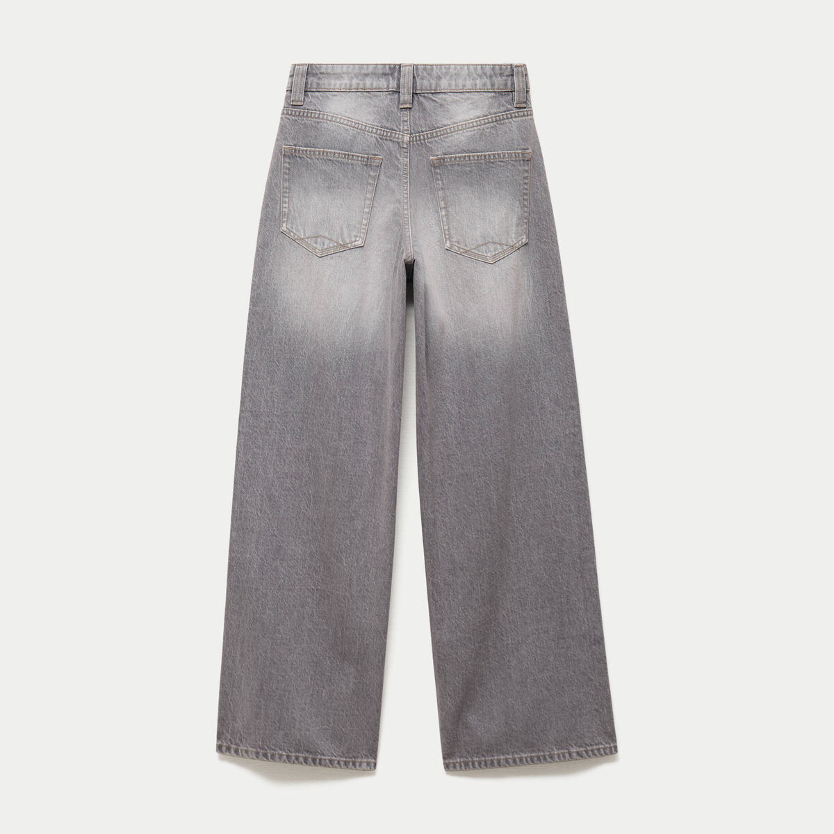 Jean loose taille basse denim gris ado