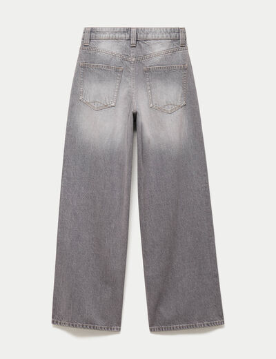 Jean loose taille basse denim gris ado
