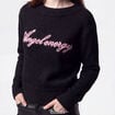 Pull col rond manches longues gris