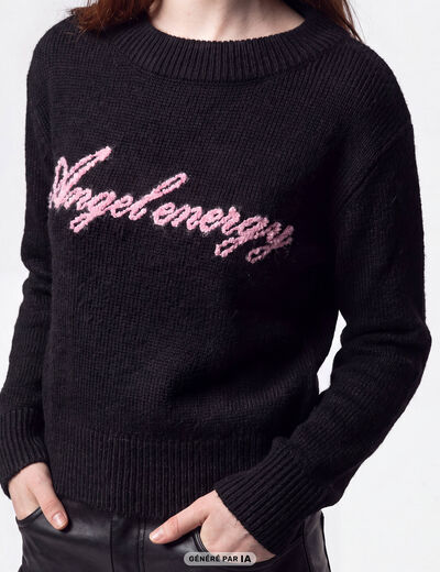 Pull col rond manches longues gris