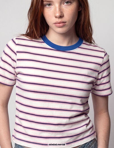 T-shirt ajust&eacute; manches courtes blanc