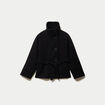 Manteau droit court col montant noir