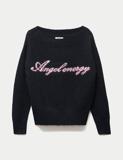 Pull col rond manches longues gris