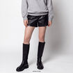 Short taille haute en similicuir noir
