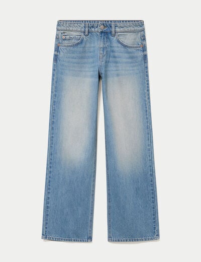 Jean Lenny wide leg taille basse denim double stone