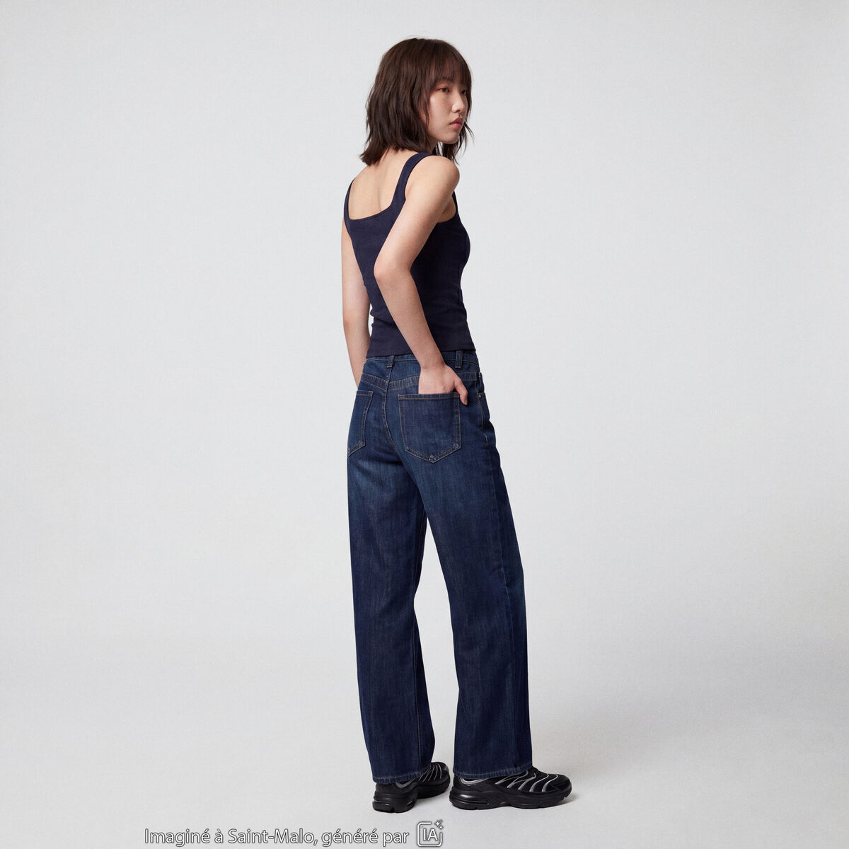 Jean Max loose taille basse denim brut