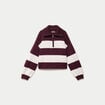 Pull col camionneur manches longues bordeaux