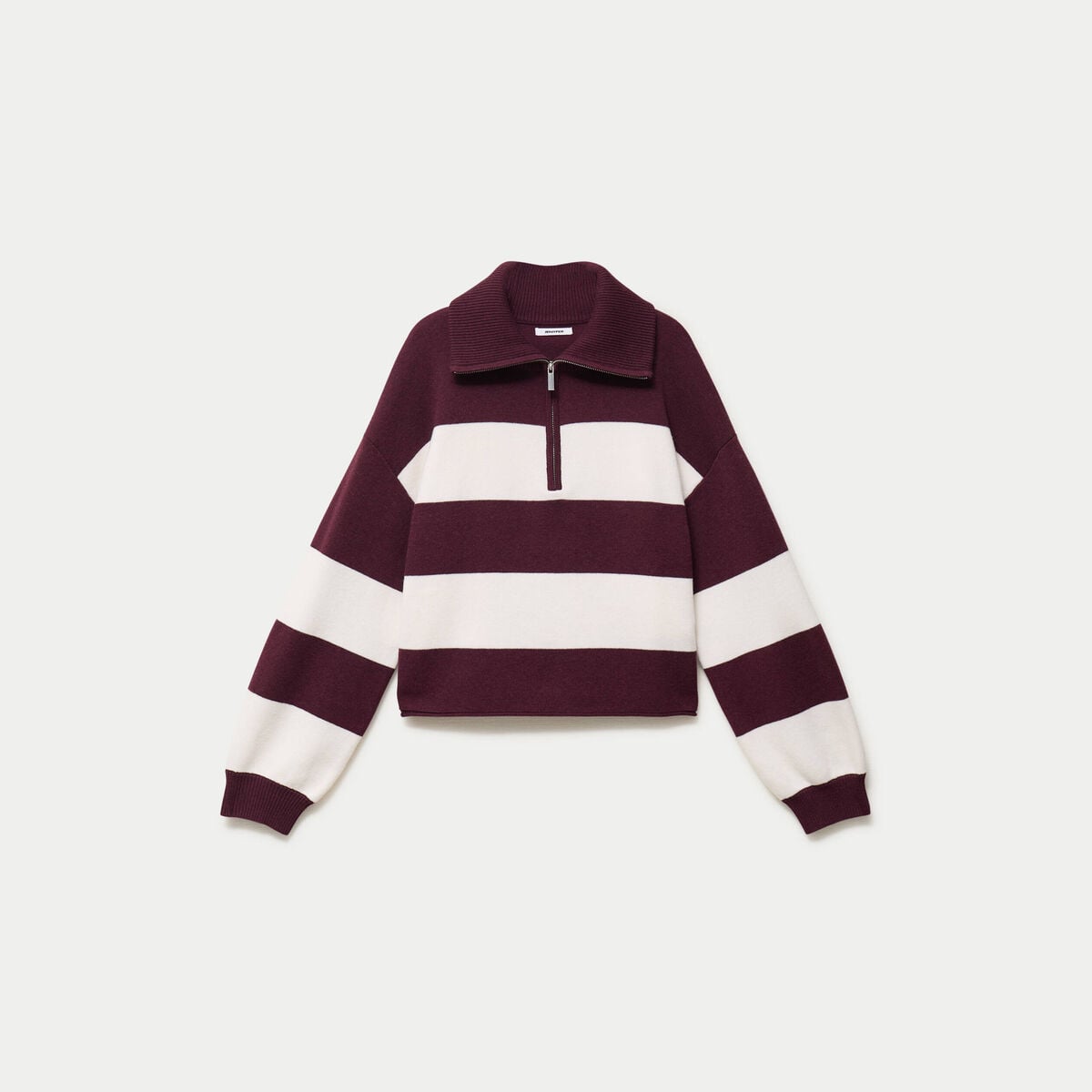 Pull col camionneur manches longues bordeaux
