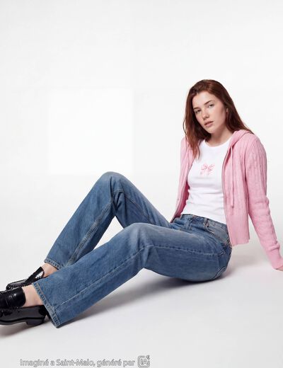 Jean regular taille standard denim double stone ado