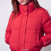 Doudoune droite cropped col montant rouge