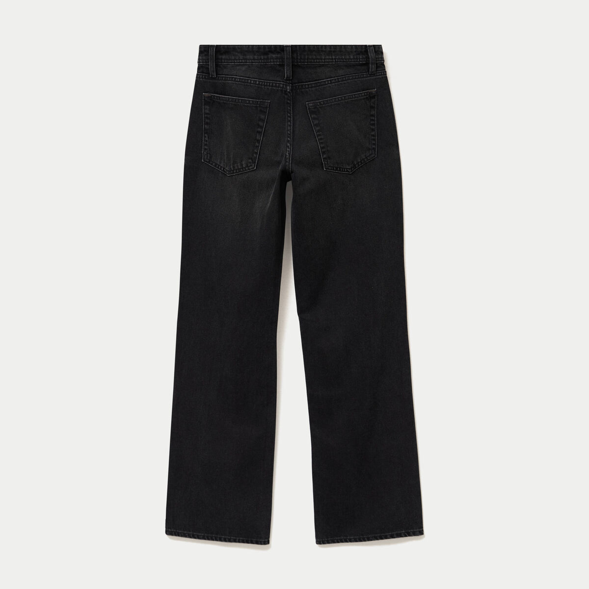 Jean regular taille basse denim noir ado