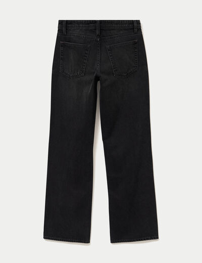 Jean regular taille basse denim noir ado
