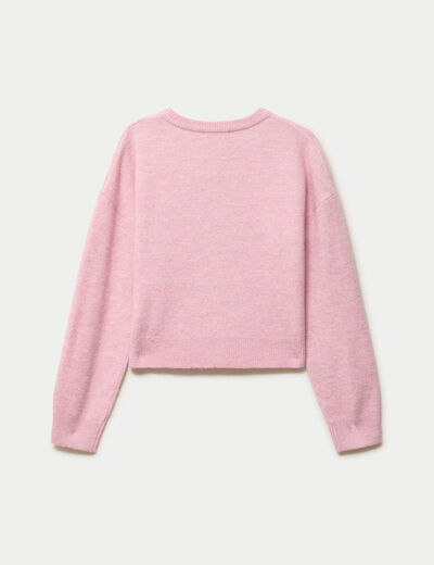 Gilet ajust&eacute; cropped manches longues rose
