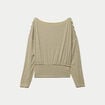 Top col bateau manches longues jaune citron