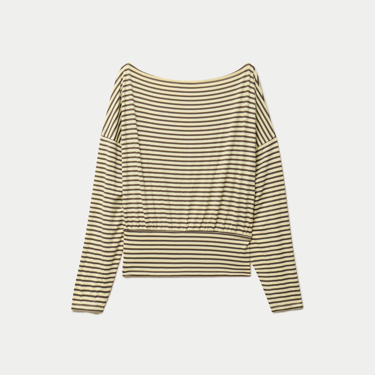 Top col bateau manches longues jaune citron