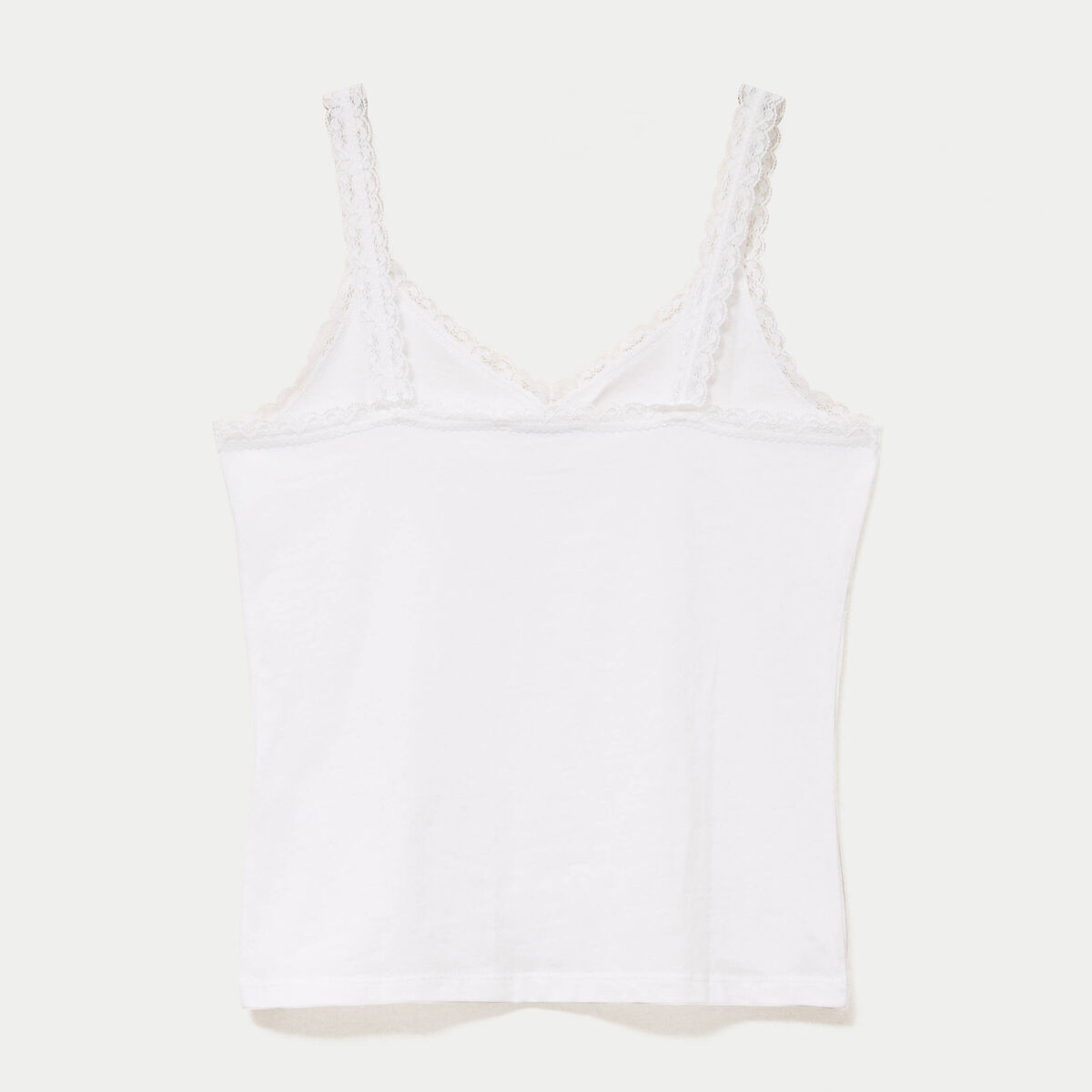 D&eacute;bardeur ajust&eacute; d&eacute;collet&eacute; dentelle blanc