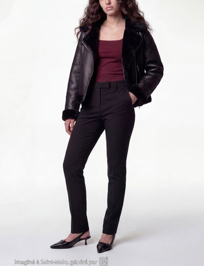 Pantalon bootcut taille basse noir