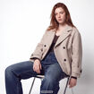 Caban oversize court col montant beige