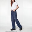 Jean wide leg taille basse bleu ado