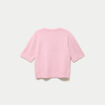 Pull col rond manches courtes rose